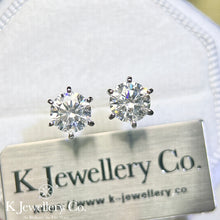 將圖片載入圖庫檢視器 Moissanite Six Prong Earring  莫桑石清鑲高六爪螺絲/耳環
