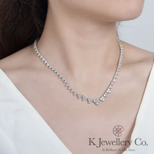 將圖片載入圖庫檢視器 Moissanite Full Paced Necklace 莫桑石滿鑽頸鏈隱藏扣
