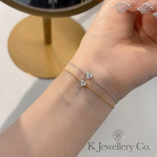 將圖片載入圖庫檢視器 Cubic Zirconia Bracelet 高碳鑽小鑽S925愛心/水滴/馬眼/圓型單鑽手鍊
