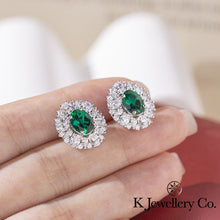 將圖片載入圖庫檢視器 Lab Grown Gem Emerald Ruby Sapphire Earring Necklace Ring 培育寶石紅寶藍寶祖母綠頸鏈耳環戒指套裝
