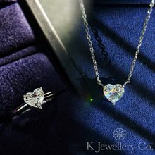 Load image into gallery viewer Imported customized high carbon diamond fat heart necklace/ring 
