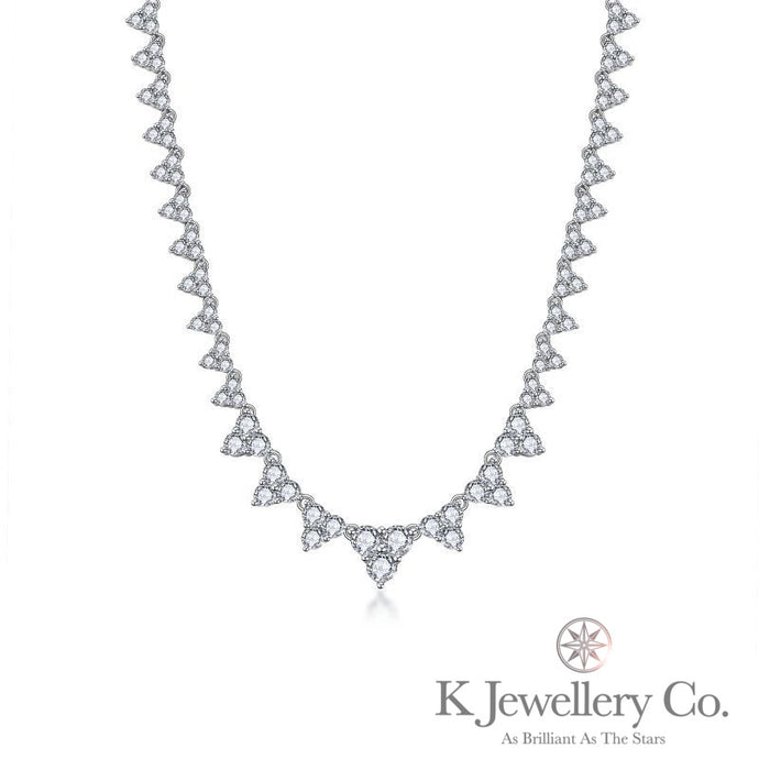 Moissanite Full Paced Necklace 莫桑石滿鑽頸鏈隱藏扣