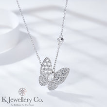 將圖片載入圖庫檢視器 Moissanite Mother-of-pearl Butterfly Necklace莫桑石天然白貝母蝴蝶頸鏈
