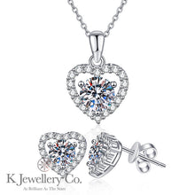 將圖片載入圖庫檢視器 Moissanite Heart Halo Set 莫桑石愛心圍鑲套裝
