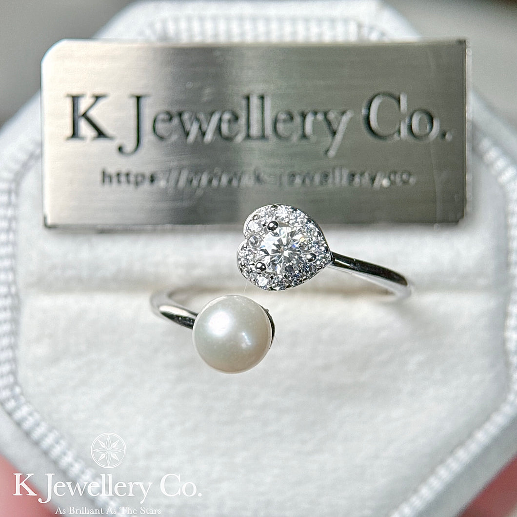 Moissanite Pearl Ring 莫桑石天然淡水珍珠戒指