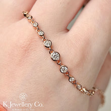 將圖片載入圖庫檢視器 Moissanite Bubble Full Paved Bracelet 全莫桑石泡泡手鏈
