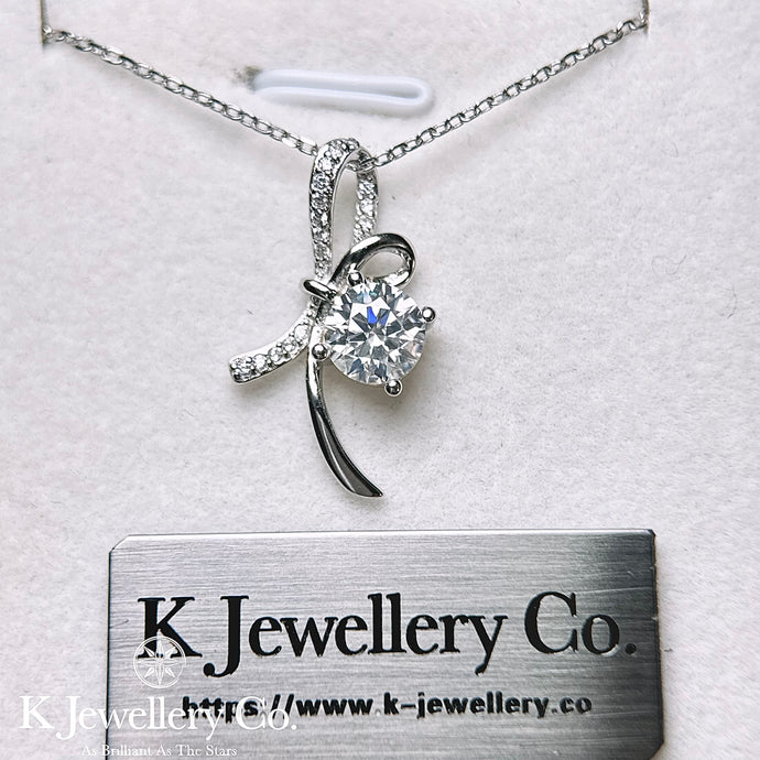 Moissanite Ribbon Knot Necklace Moissanite Ribbon Knot Necklace