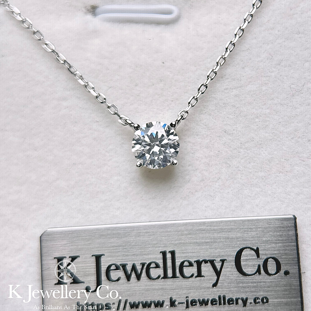 Moissanite Classic Four Prong Necklace 莫桑石經典四爪頸鏈