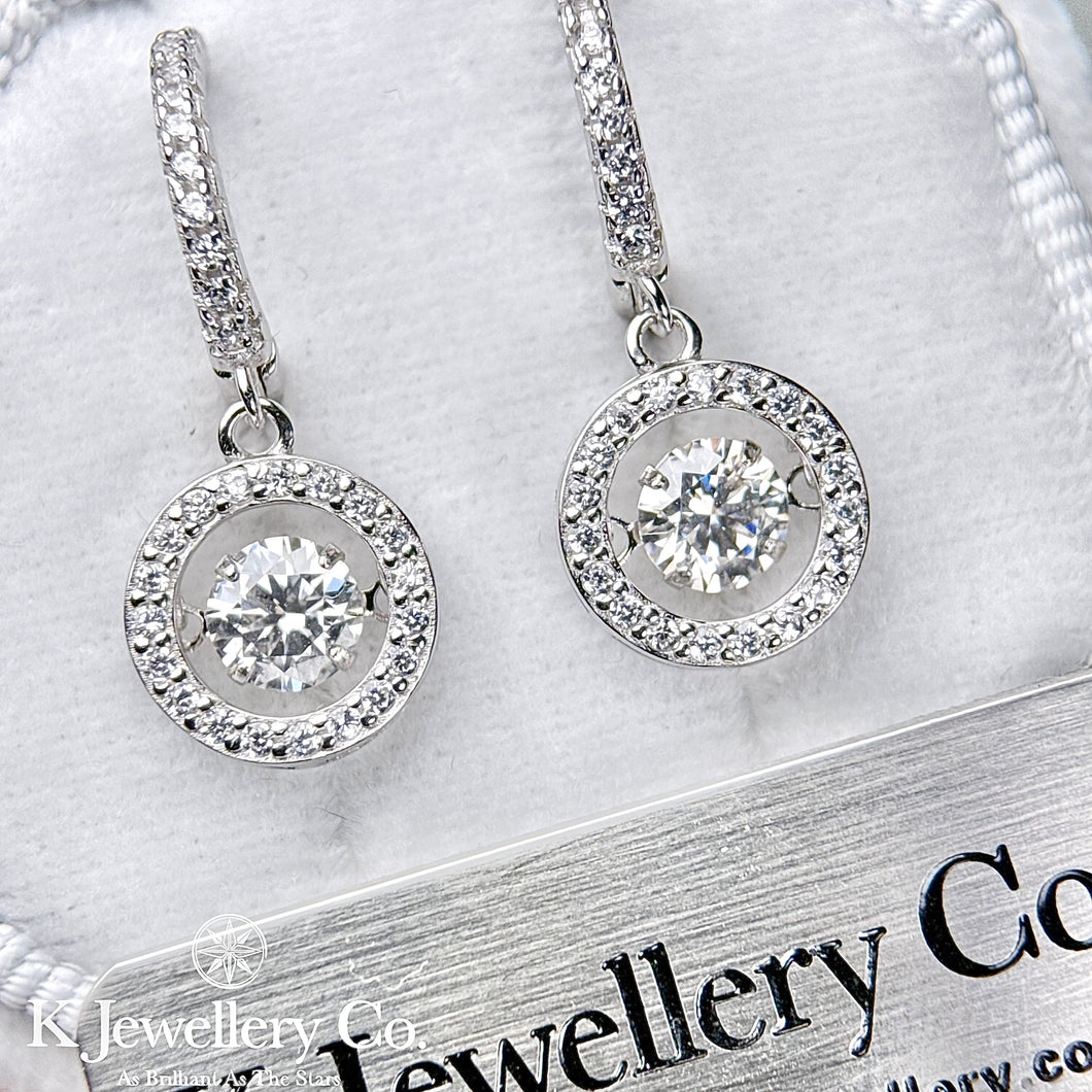 Moissanite Dancing Stone Earrings 莫桑石跳動的心靈動耳環