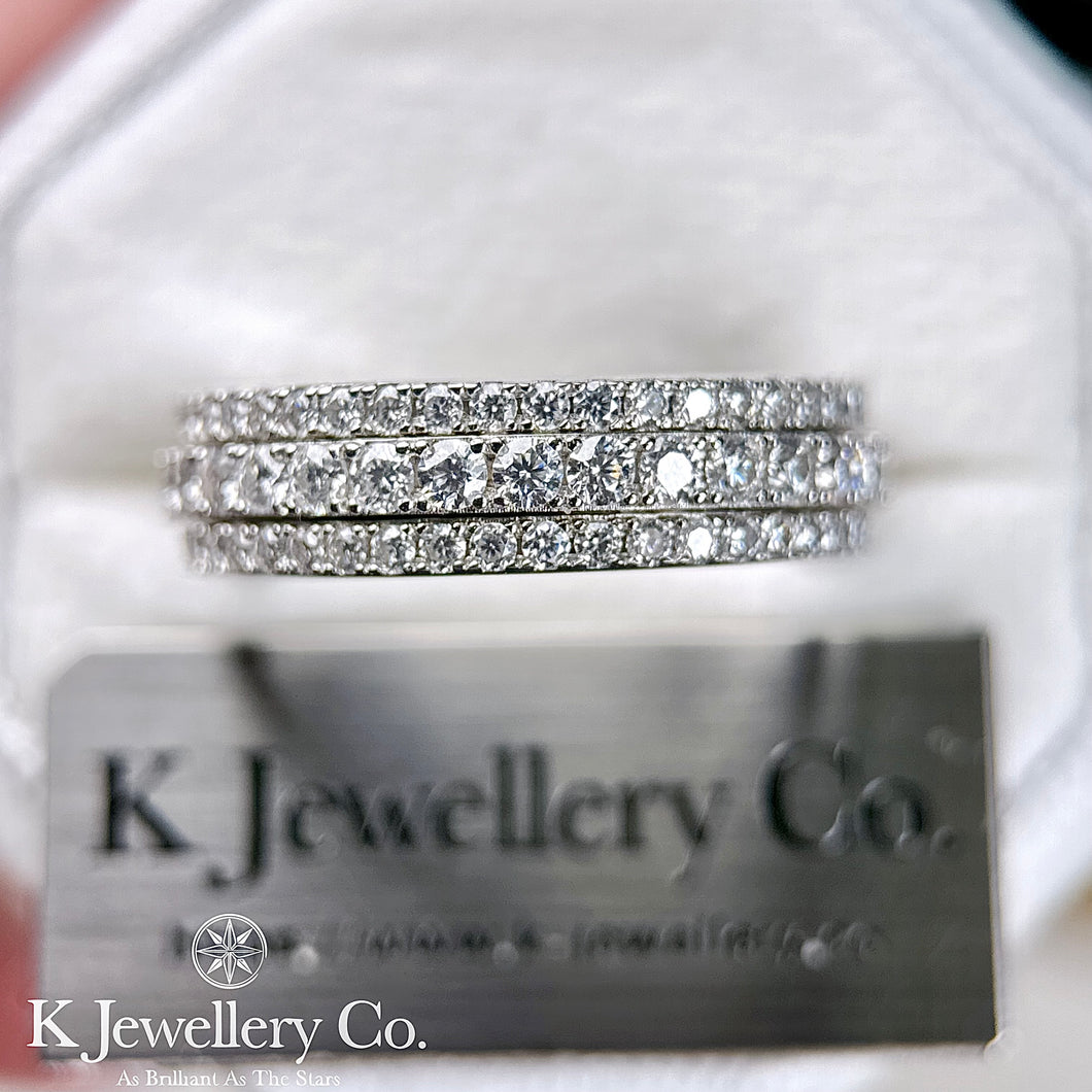 Moissanite Rolling Ring Full Paved Ring 全圈三排莫桑石可轉動戒指