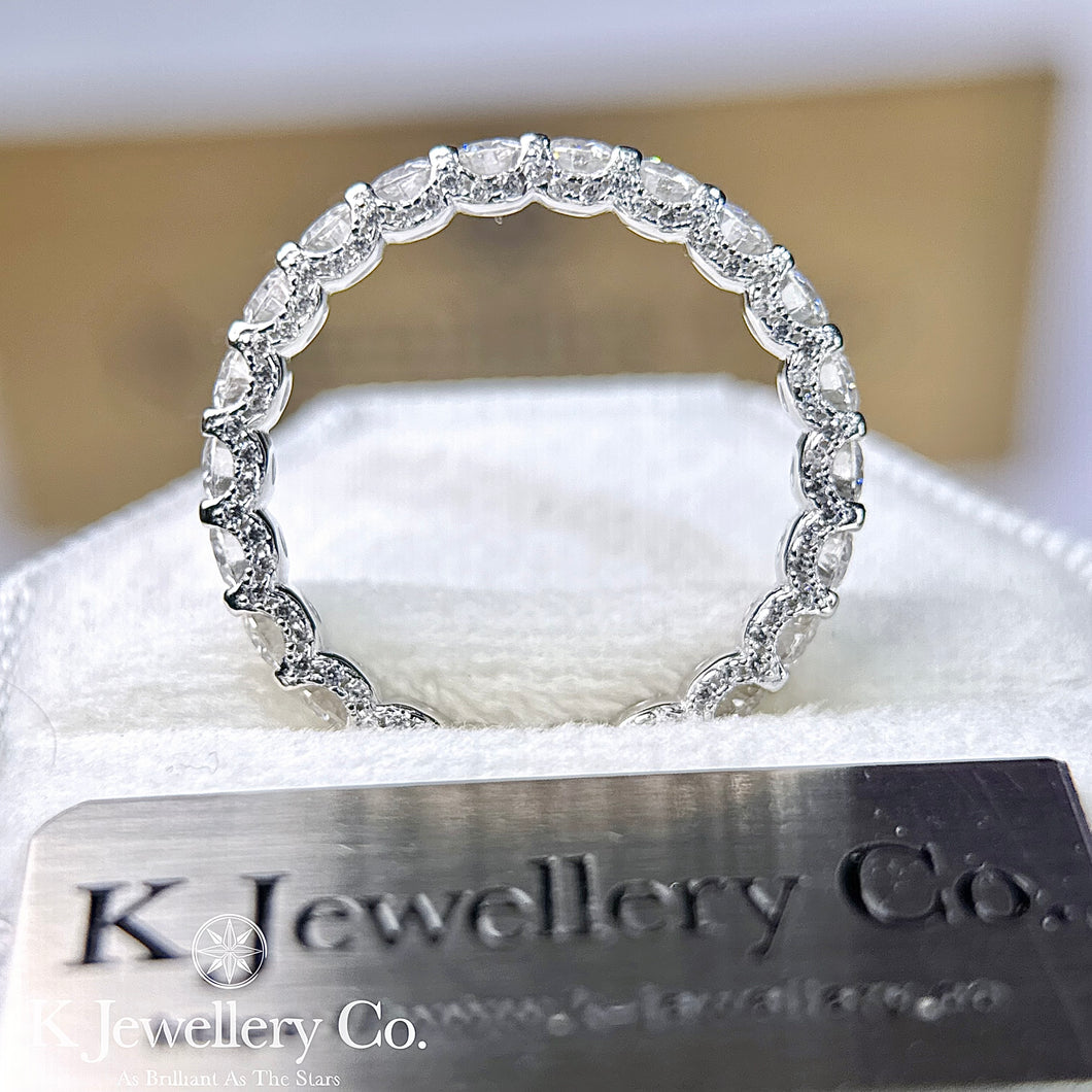 Moissanite Laced Full Paved Ring 莫桑石蕾絲邊全鑽戒指