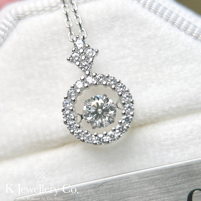 Moissanite Dancing Stone Necklace莫桑石Dancing Stone 0.5 ct 頸鏈