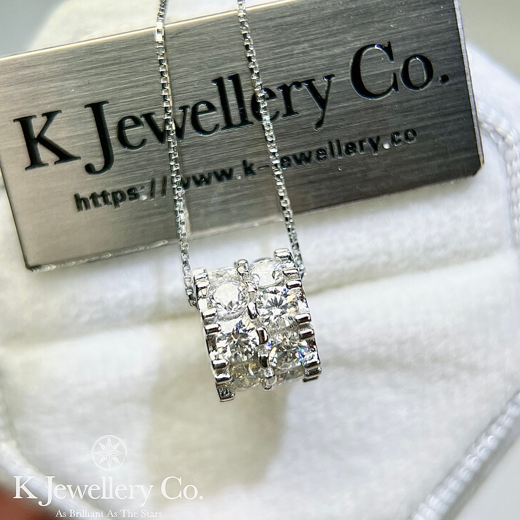 Moissanite Rolling Round Necklace 莫桑石圓滾滾頸鏈