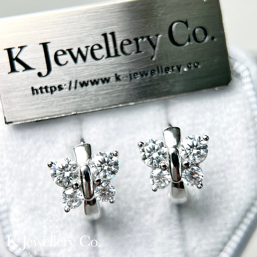 Moissanite Butterfly Earrings full moissanite butterfly earrings