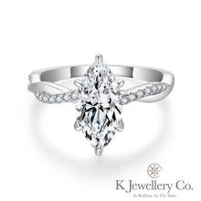 Load image into gallery viewer Moissanite Twisted Marquise 2ct Ring 莫桑石馬眼2卡戒指
