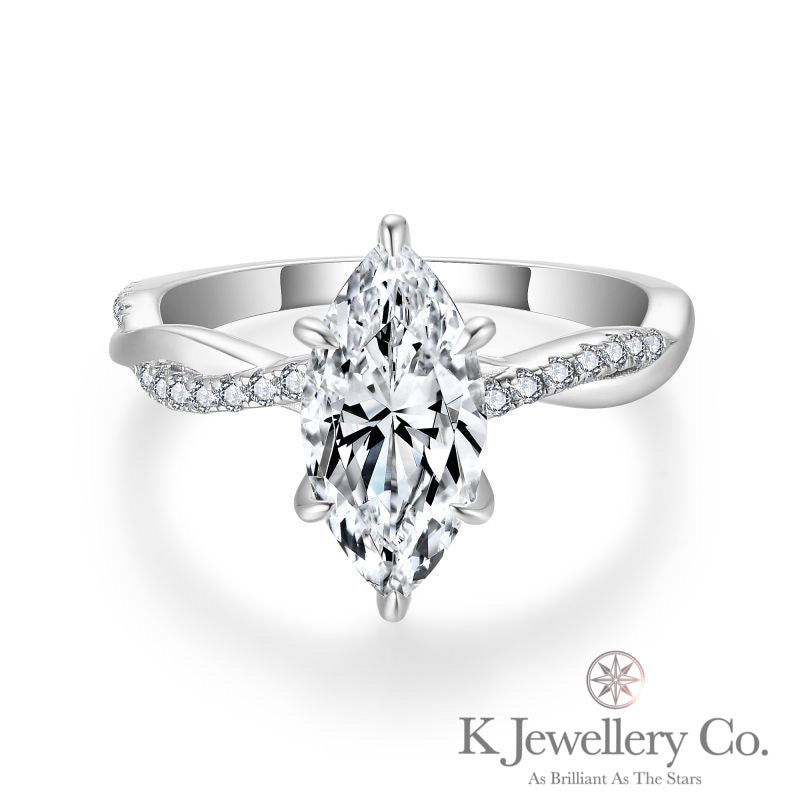 Moissanite Twisted Marquise 2ct Ring 莫桑石馬眼2卡戒指