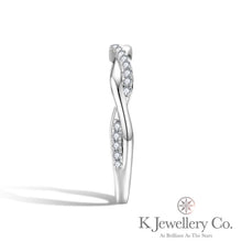 Load image into gallery viewer Moissanite Twisted Stacking Ring Moissanite wavy row ring 
