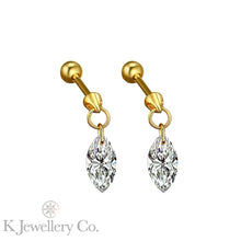 將圖片載入圖庫檢視器 Cubic Zirconia Marquise Earring 進口高碳鑽打孔馬眼石螺絲針耳環
