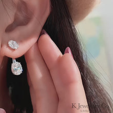 將影片載入圖庫檢視器並播放，Cubic Zirconia 2 Ways Oval Earring 進口高碳鑽兩用款耳環
