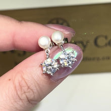 將影片載入圖庫檢視器並播放，Moissanite Pearl Earrings 莫桑石天然珍珠耳環
