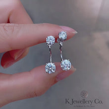 將影片載入圖庫檢視器並播放，Moissanite 2 Ways Earrings 莫桑石兩戴款耳環
