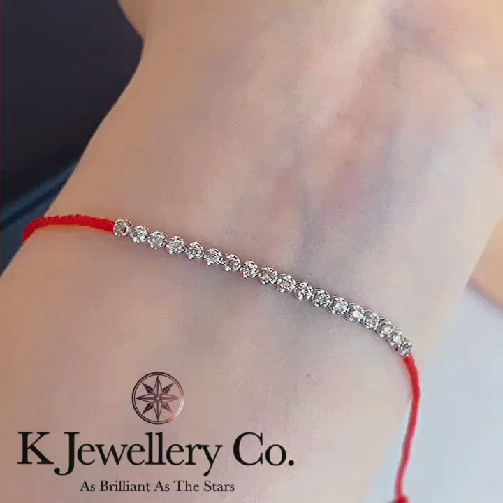 Diamond 18K Gold Diamond Red Bracelet 18K Gold Diamond 26 Points Small Red Bracelet