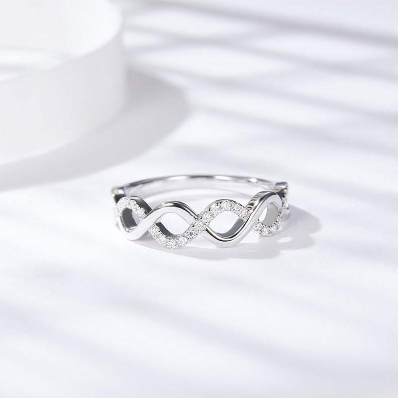 Moissanite Cross  Stacking Ring 莫桑石交叉星鑽排戒