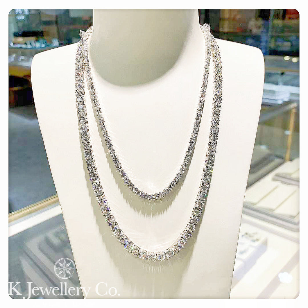 Moissanite Tennis Necklace 莫桑石網球頸鏈隱藏扣