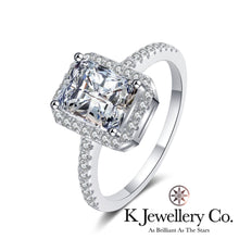 Load image into gallery viewer Moissanite Radiant Cut/ Emerald Cut Paved Ring Moissanite Emerald Cut/ Radiant Cut Paved Ring
