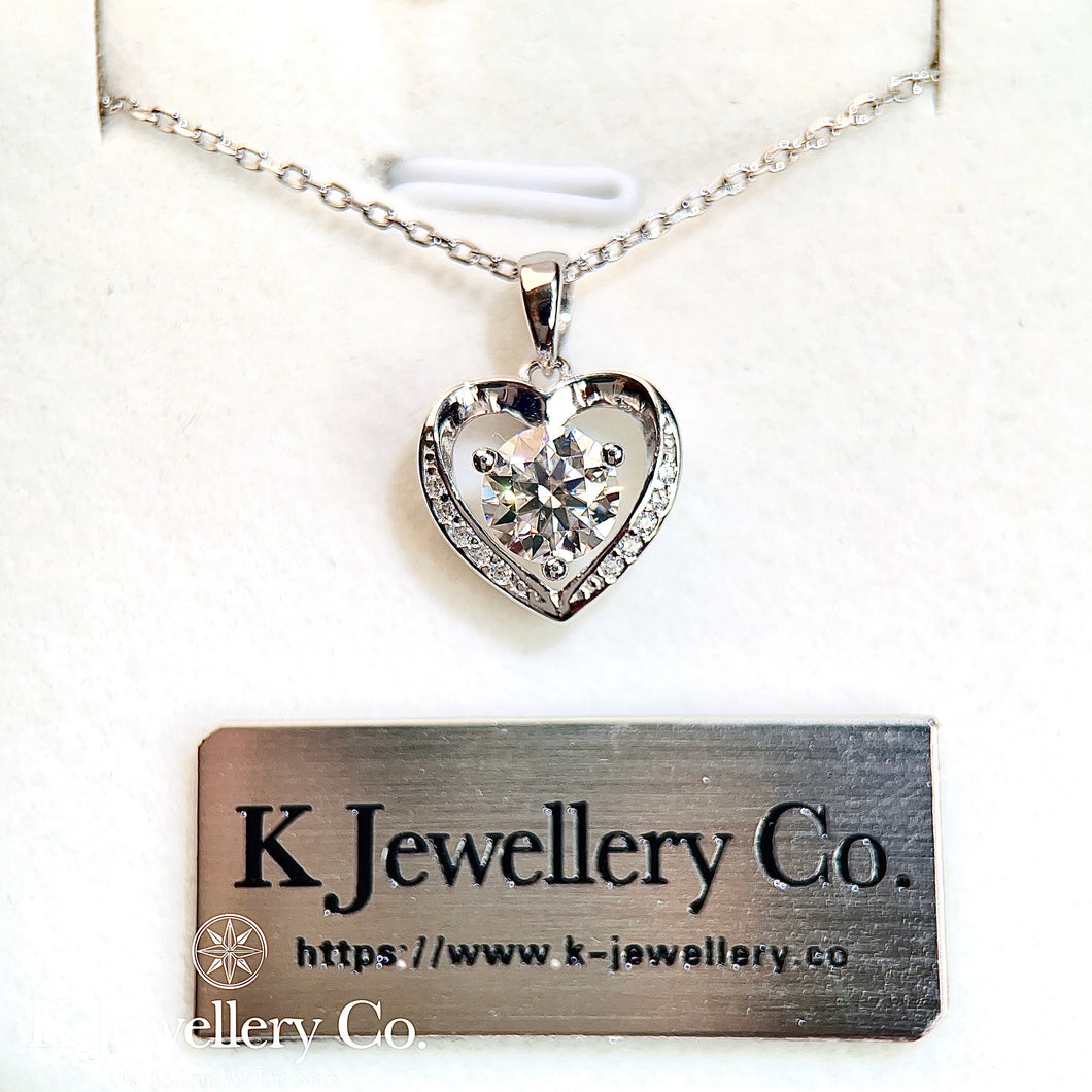 Moissanite Heart Necklace Moissanite Heart Necklace