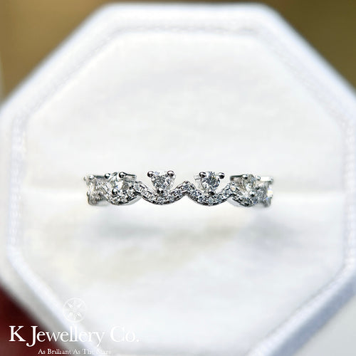 Moissanite Crown Stacking Ring 莫桑石皇冠線戒