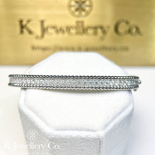 Load image into gallery viewer Moissanite Beaded Full Paved Bangle full moissanite beaded edge hidden buckle bracelet
