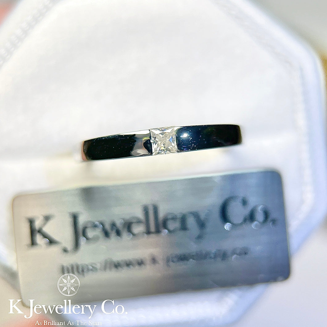 Moissanite Couple Princess Cut Ring Moissanite Princess Cut Ring