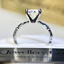 Load image into gallery viewer Moissanite Elegant Four Prong Ring 1.5 Carat Full Moissanite High Setting Vintage Ring
