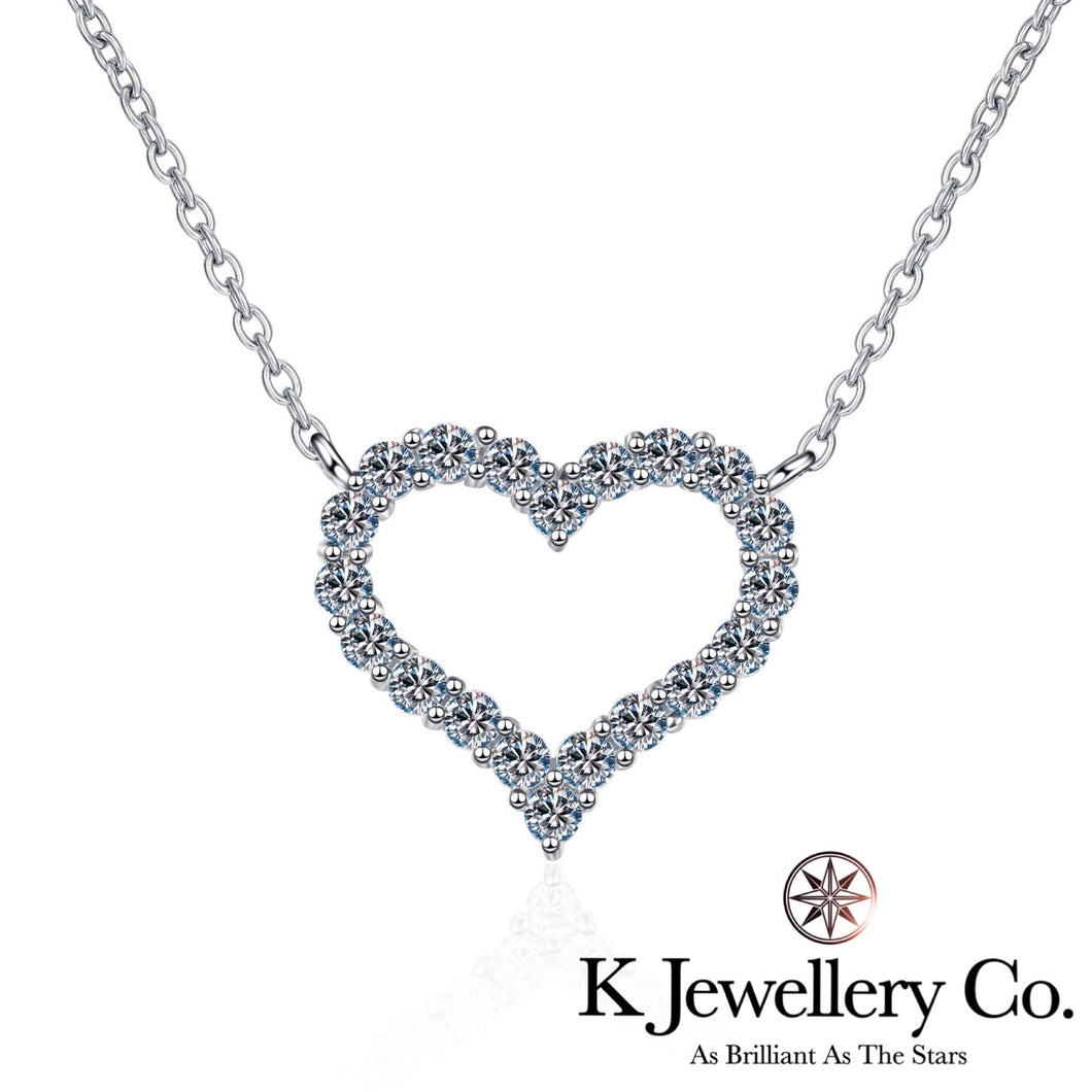 Moissanite Hearts Pendent Moissanite love necklace