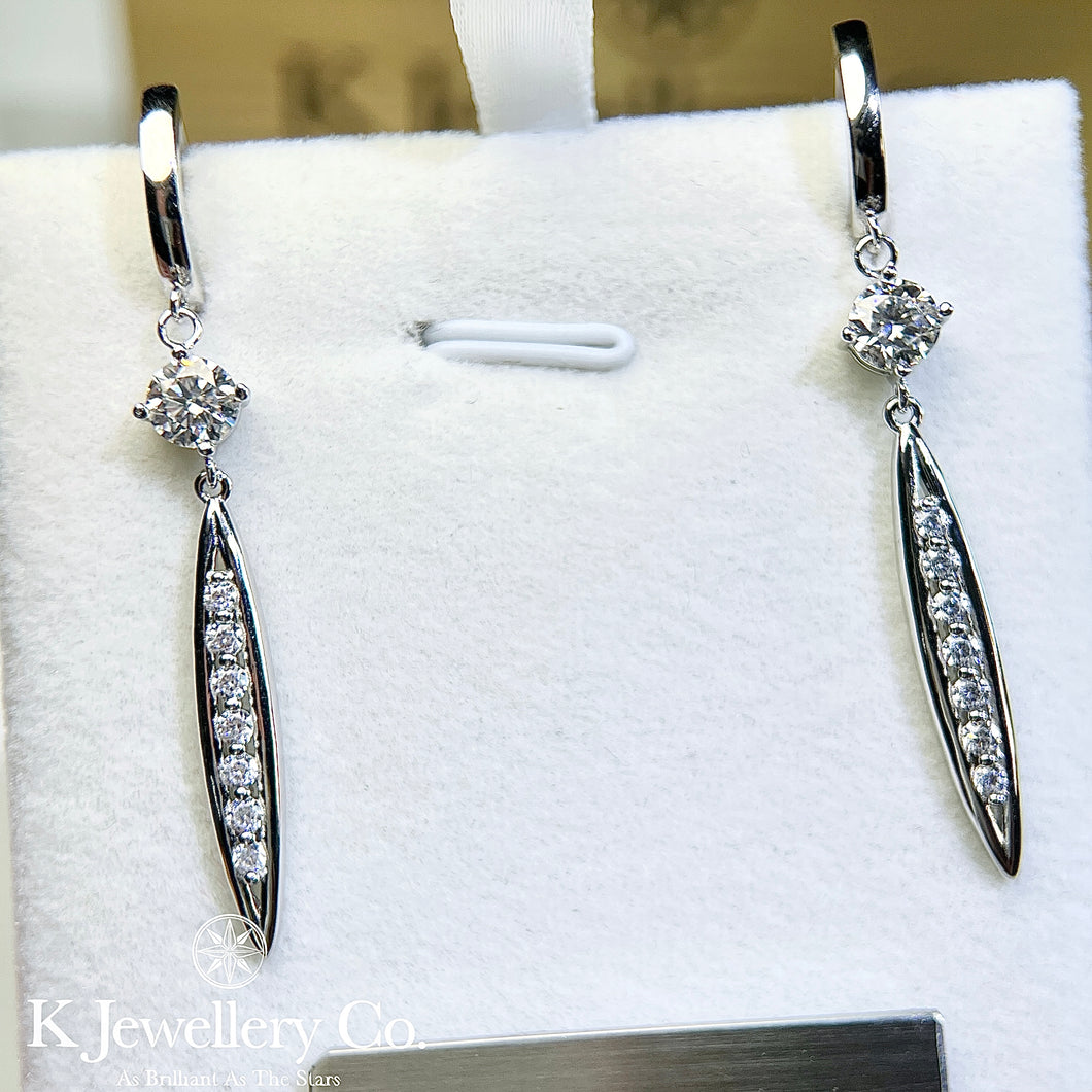 Moissanite Long Drop Earrings 莫桑石流蘇耳圈