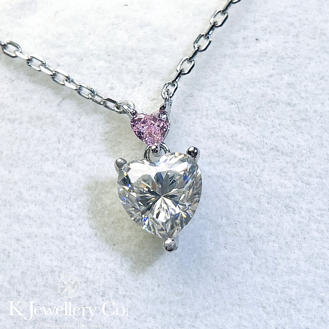 Moissanite Heart Necklace 莫桑石愛心頸鏈