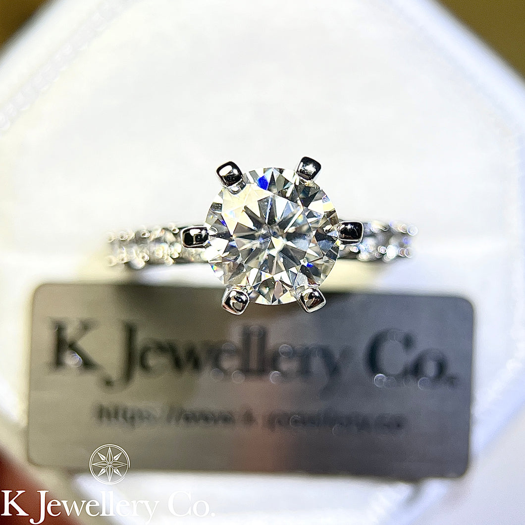 Moissanite 3ct Full Paved Six Prong Ring 莫桑石3卡圍鑲六爪戒指