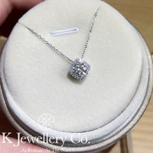 將圖片載入圖庫檢視器 Moissanite Square Full Paved Necklace 莫桑石方型圍鑲頸鏈
