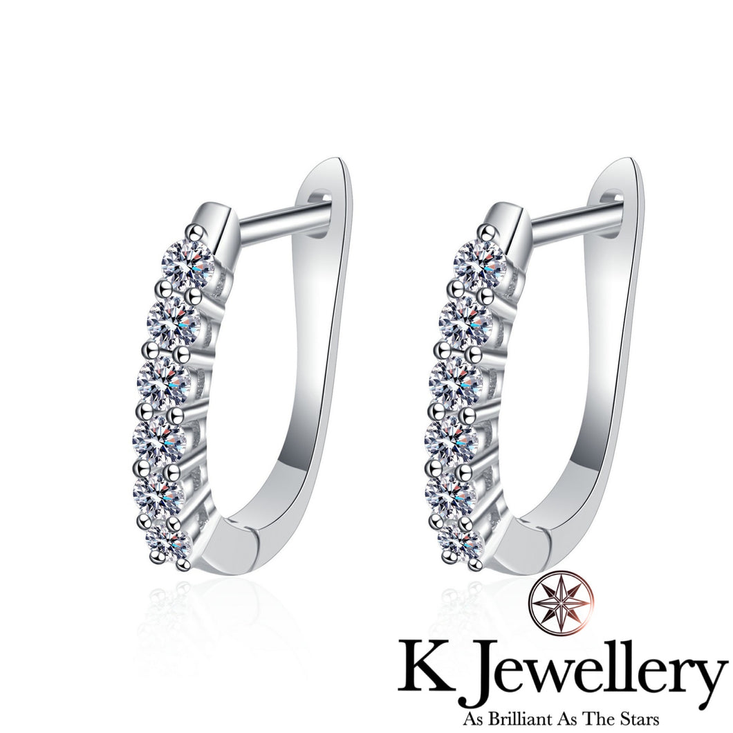 Moissanite Micro Pave Earrings Moissanite claw-set earrings