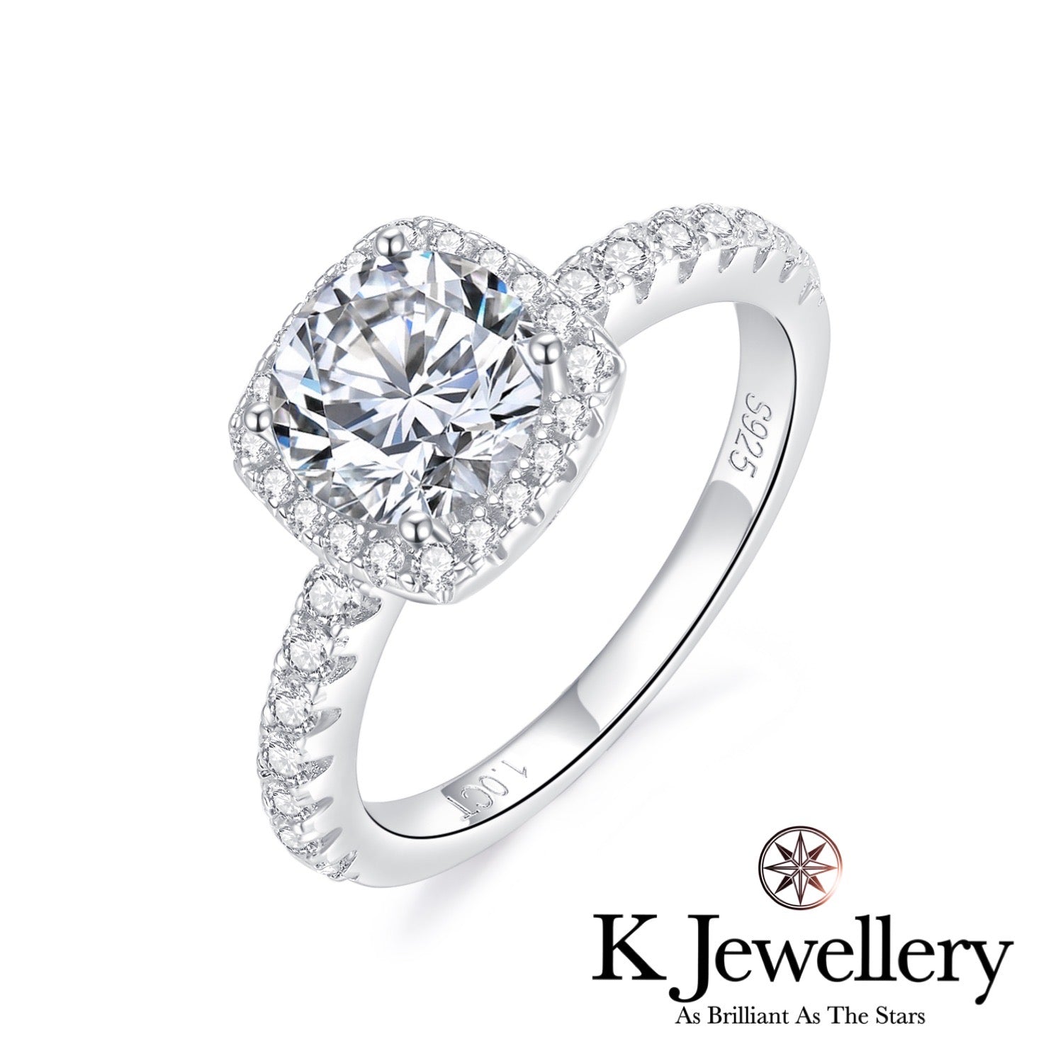 Square moissanite store ring