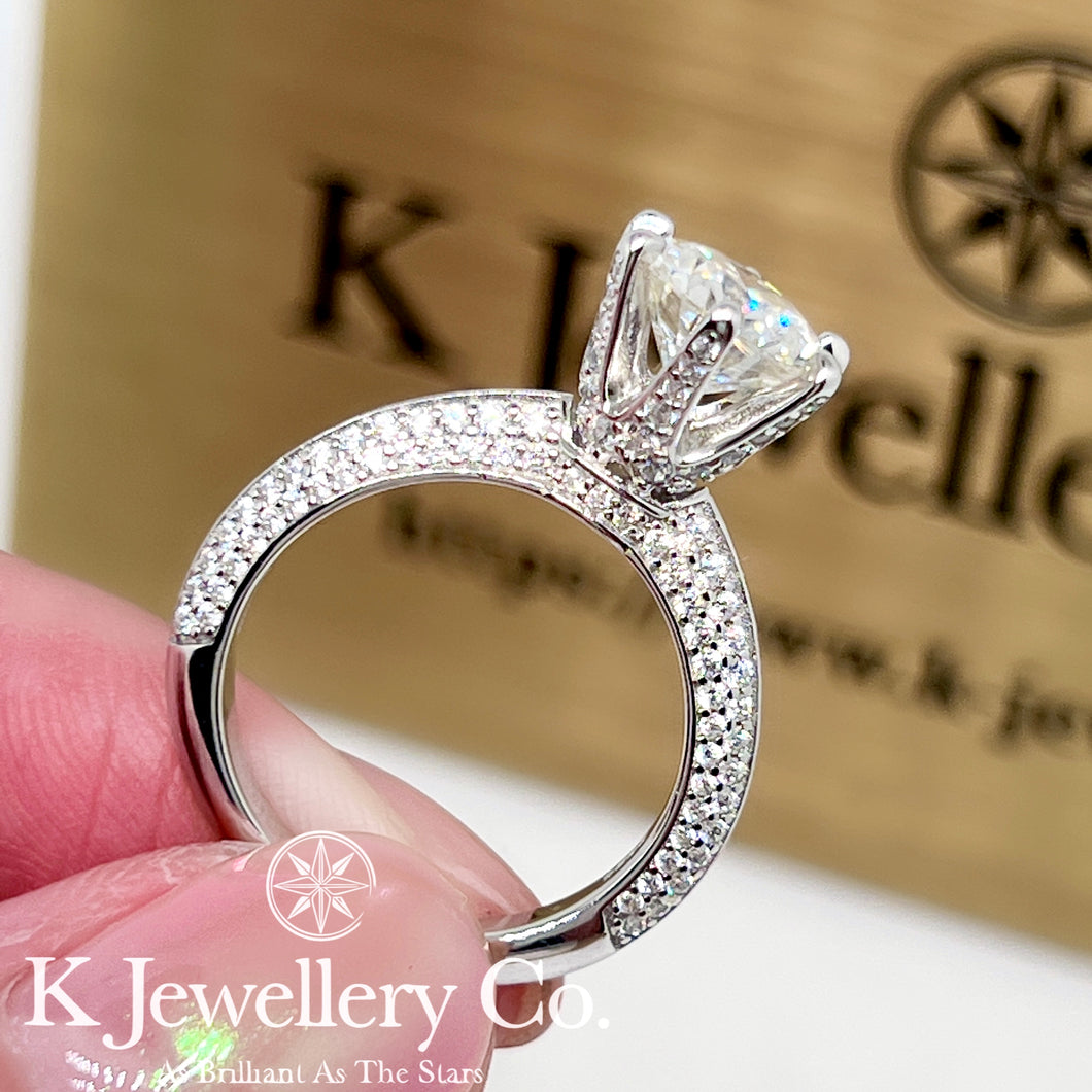 Moissanite Setting Pave Ring 莫桑石六爪密鑲戒指