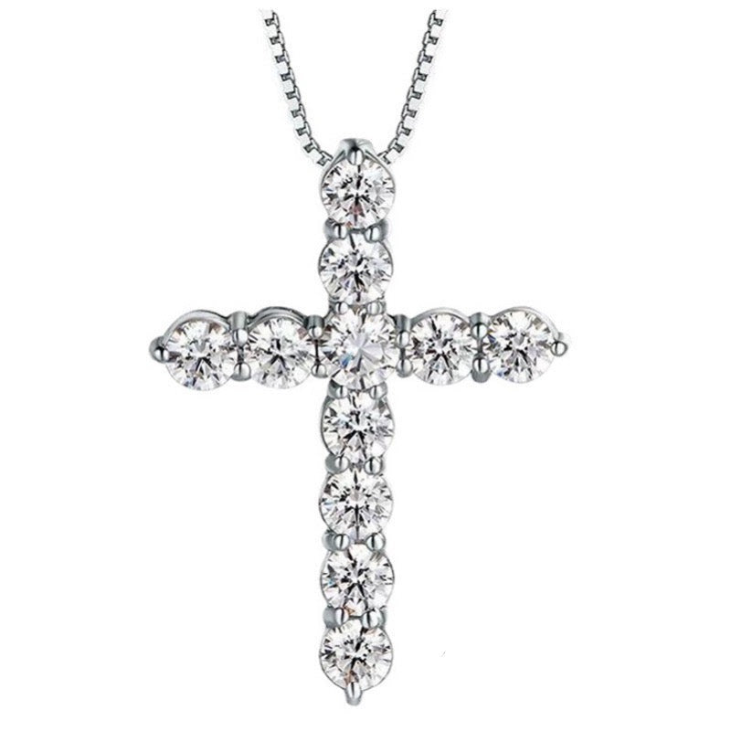 Moissanite Cross Necklace 莫桑石十字架頸鍊