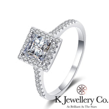 Load image into gallery viewer Moissanite Paved Princess Cut Ring Moissanite Princess Cut Ring
