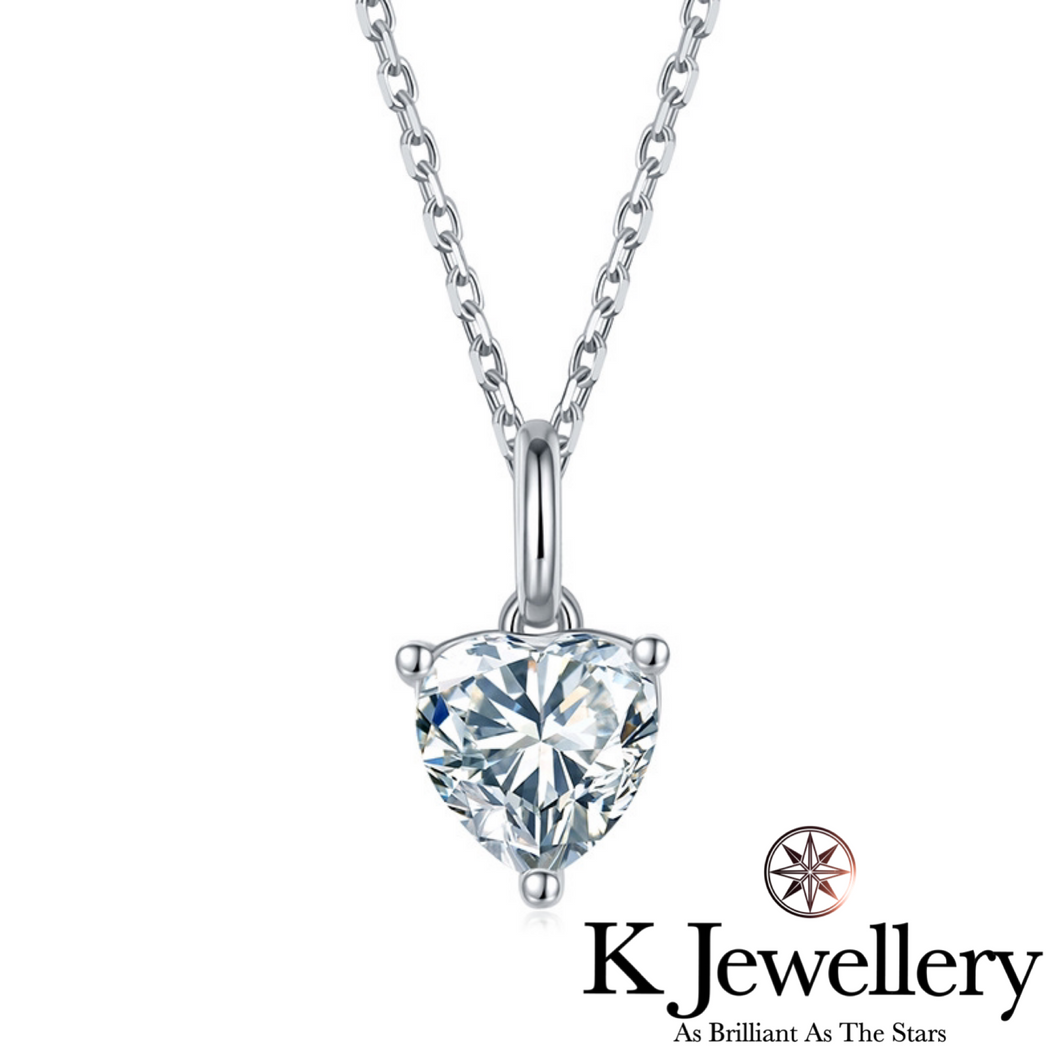 Moissanite Heart Shape Necklace Moissanite heart-shaped diamond necklace