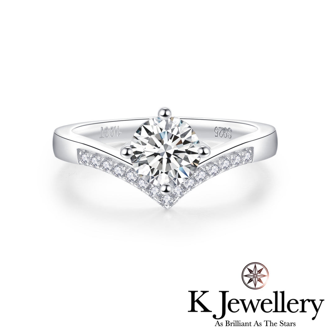 Moissanite Princess Crown Ring Princess Crown Ring