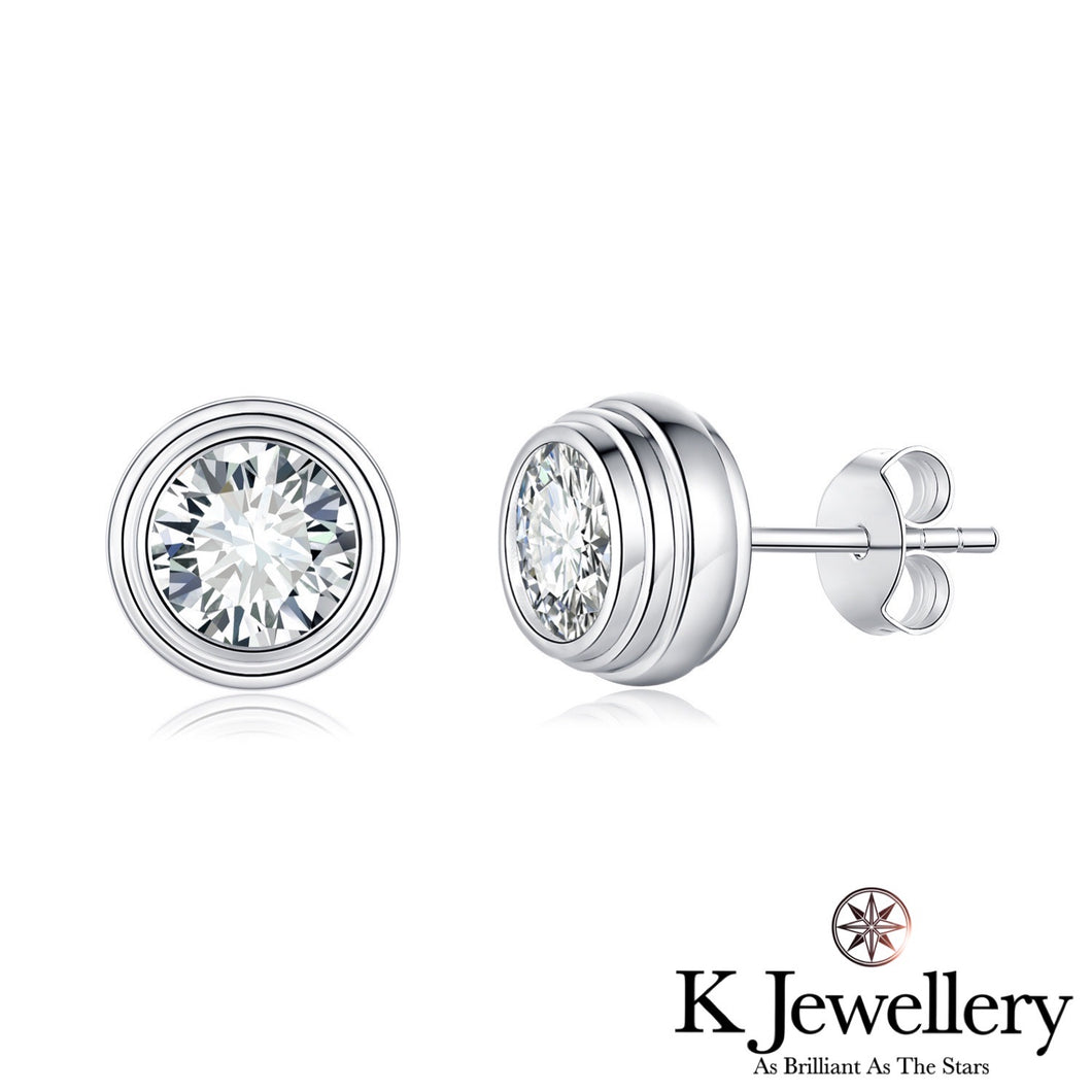 Moissanite Round Bubble Ear Studs Moissanite Round Bubble Ear Studs