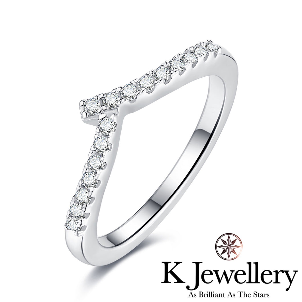 Moissanite V-2 Stacking Ring 莫桑石V字排型