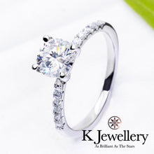 Load image into gallery viewer Moissanite Four Claws paved Ring Moissanite four claw all stone ring
